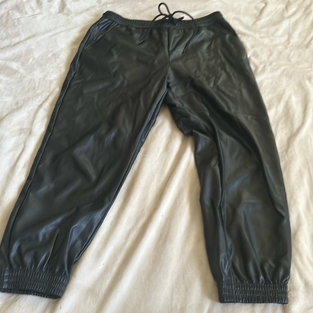 Faux Leather Joggers Size Medium- Brand a New Day